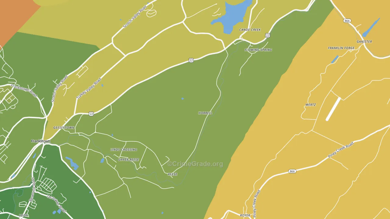 Horrell, PA Map of Murder Rates