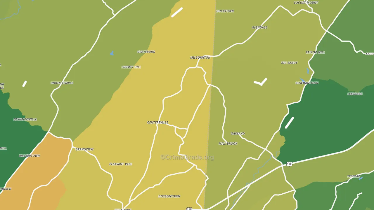 Horse Creek, TN Map of Murder Rates