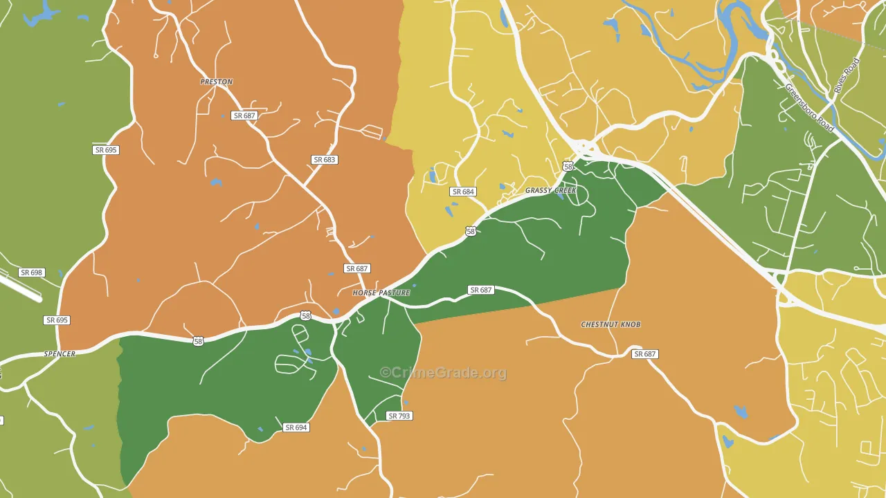 Horse Pasture, VA Map of Murder Rates