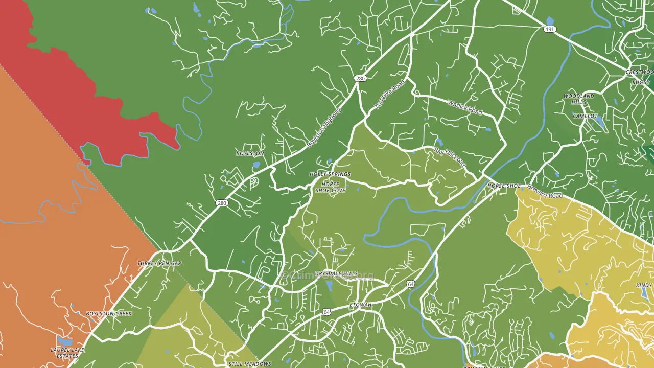 Horse Shoe, NC Map of Murder Rates