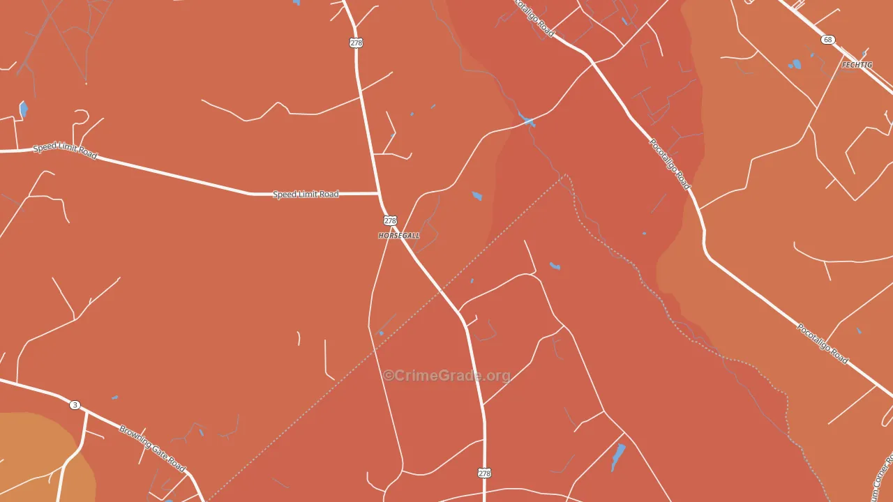Horsegall, SC Map of Murder Rates
