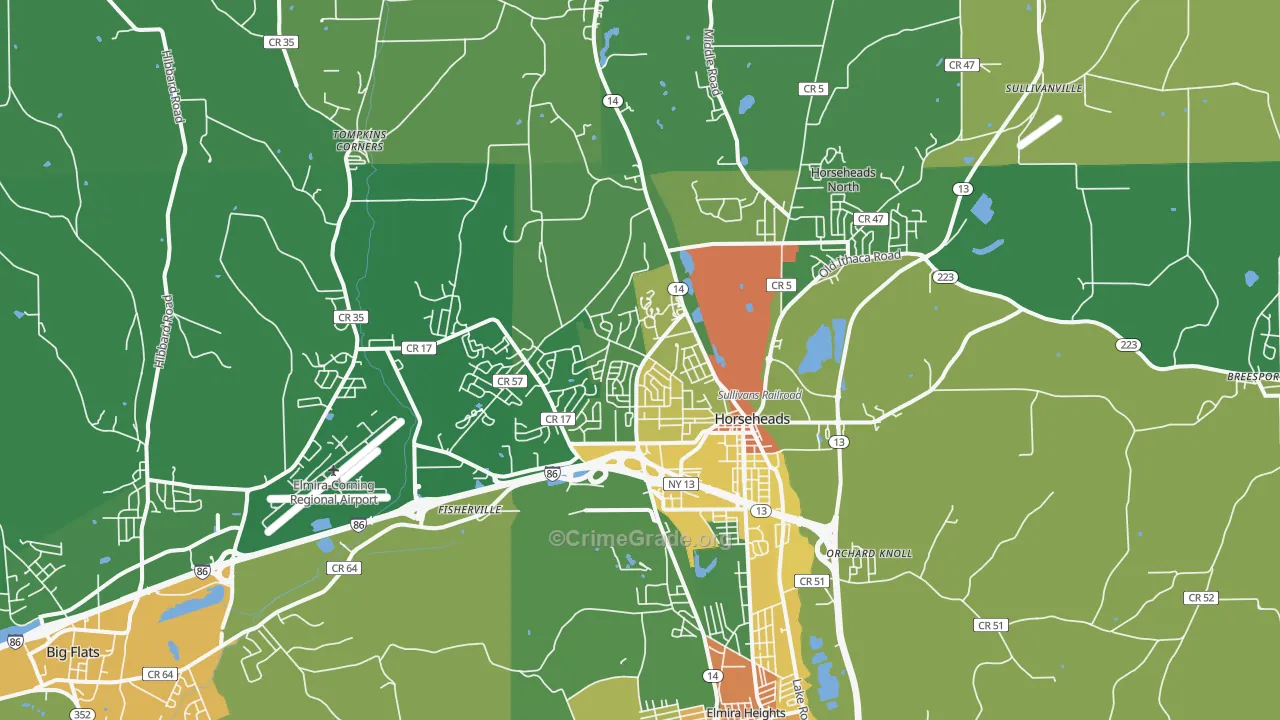 Horseheads, NY Map of Murder Rates
