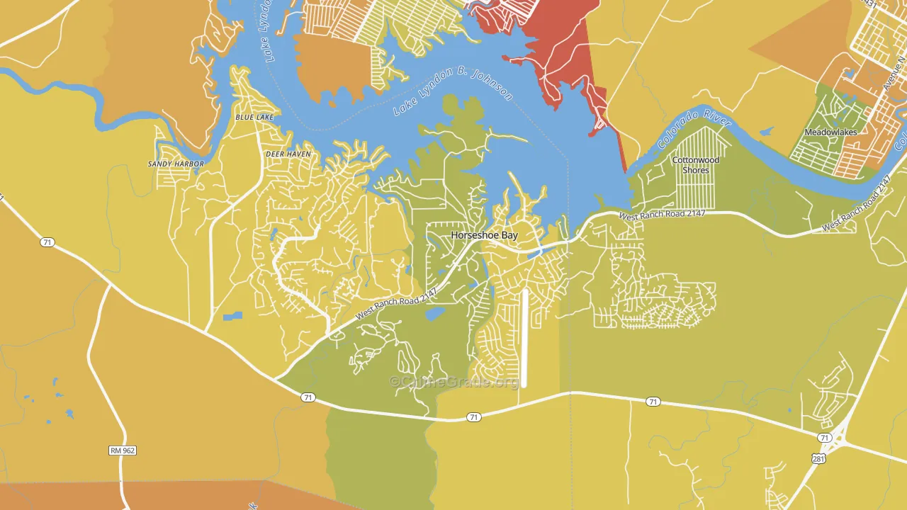 Horseshoe Bay, TX Map of Murder Rates