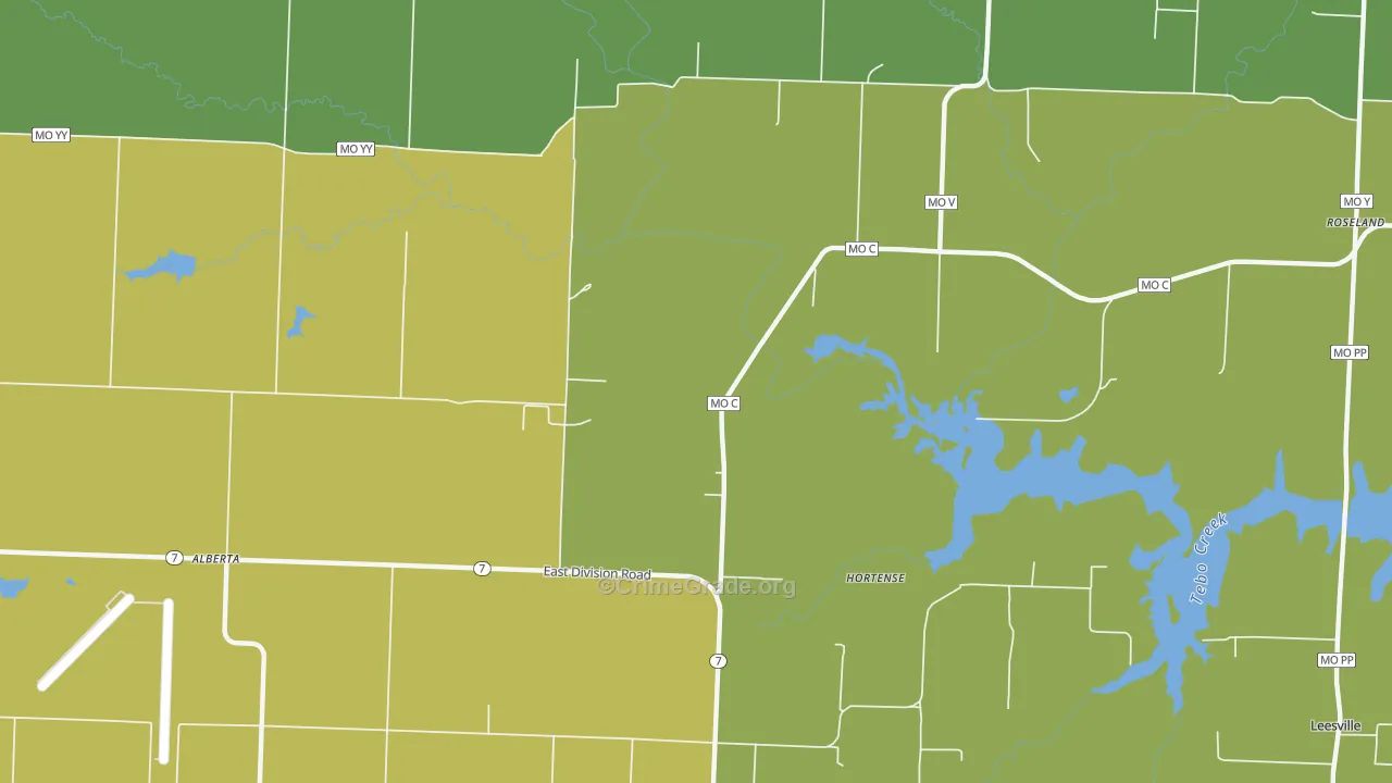 Hortense, MO Map of Murder Rates