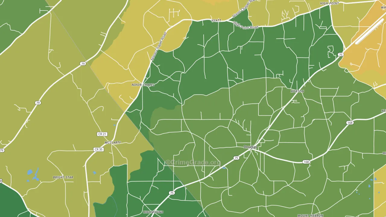 Horton, AL Map of Murder Rates