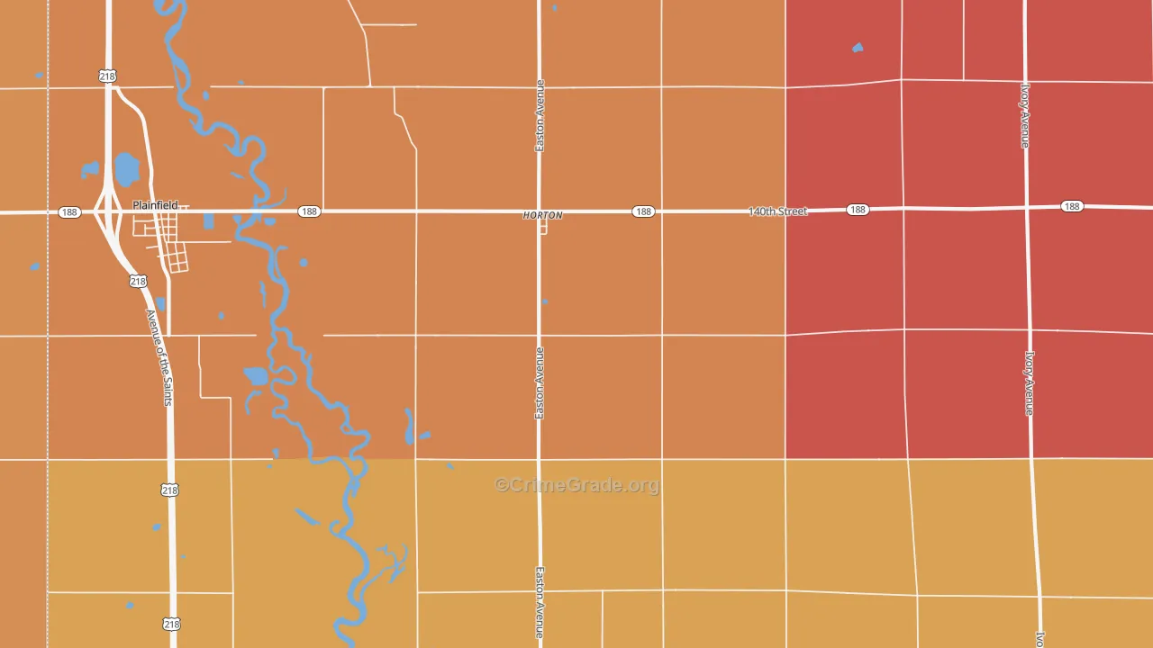 Horton, IA Map of Murder Rates