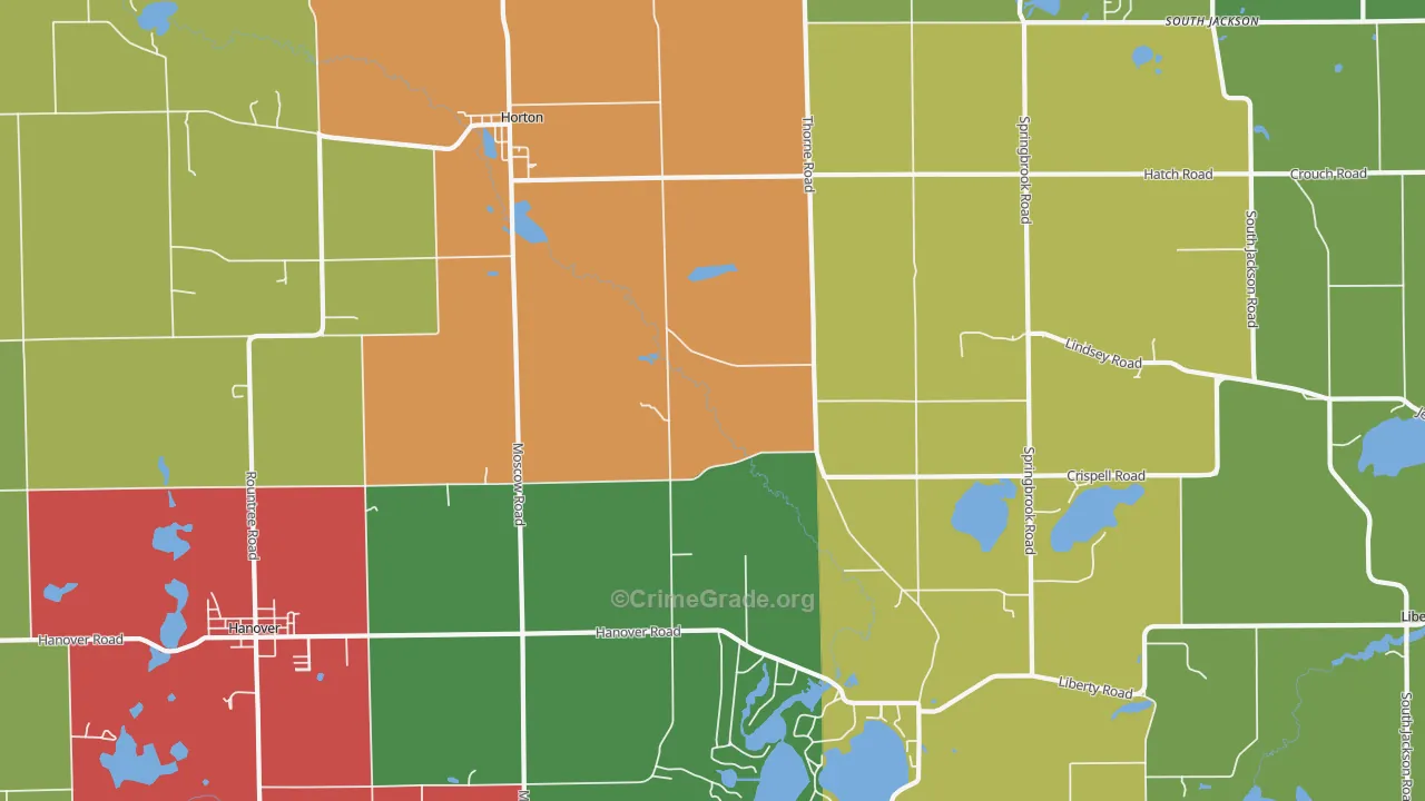 Horton, MI Map of Murder Rates