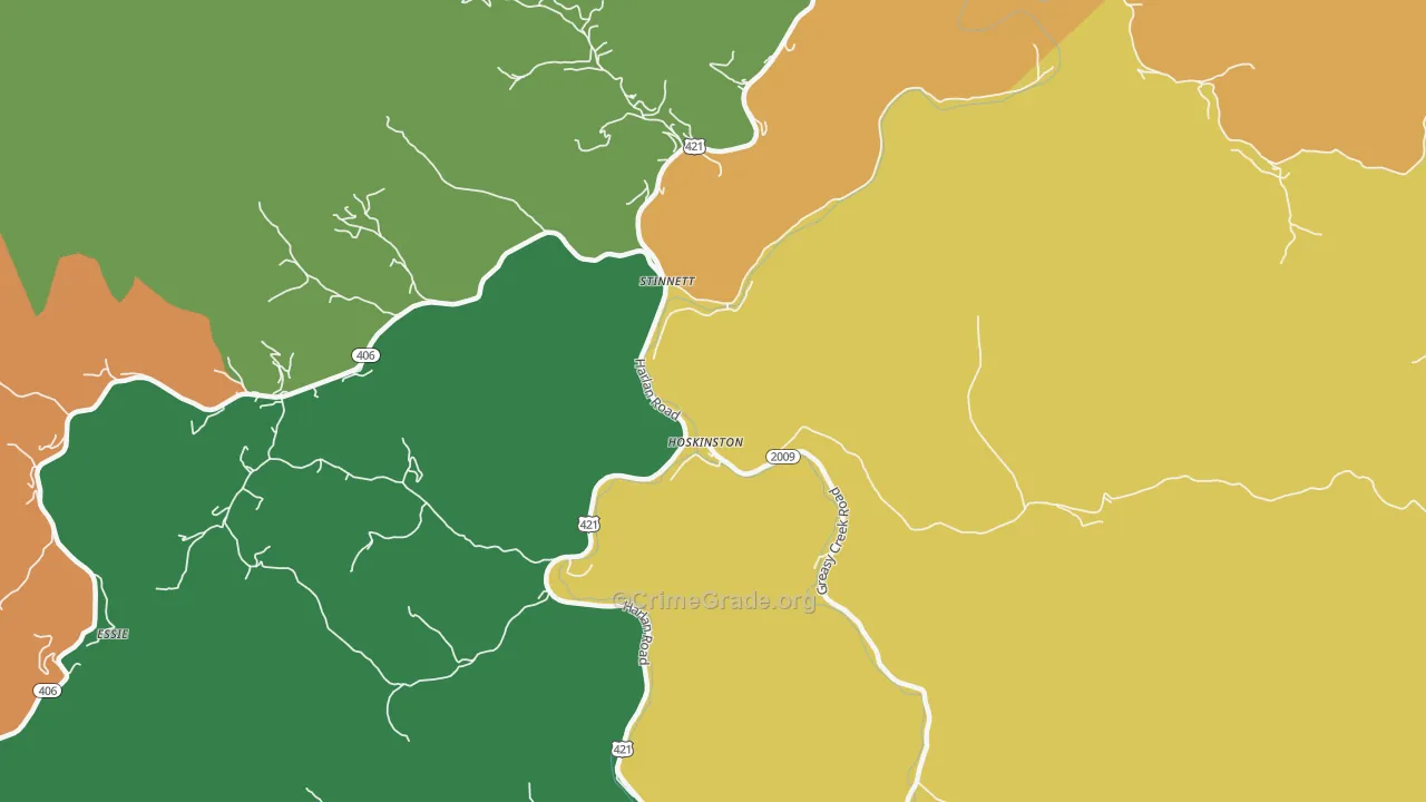 Hoskinston, KY Map of Murder Rates