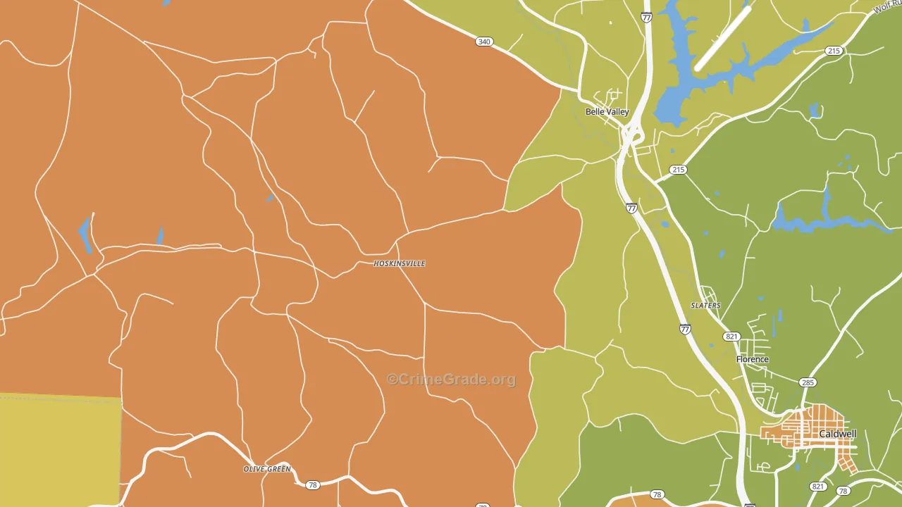 Hoskinsville, OH Map of Murder Rates
