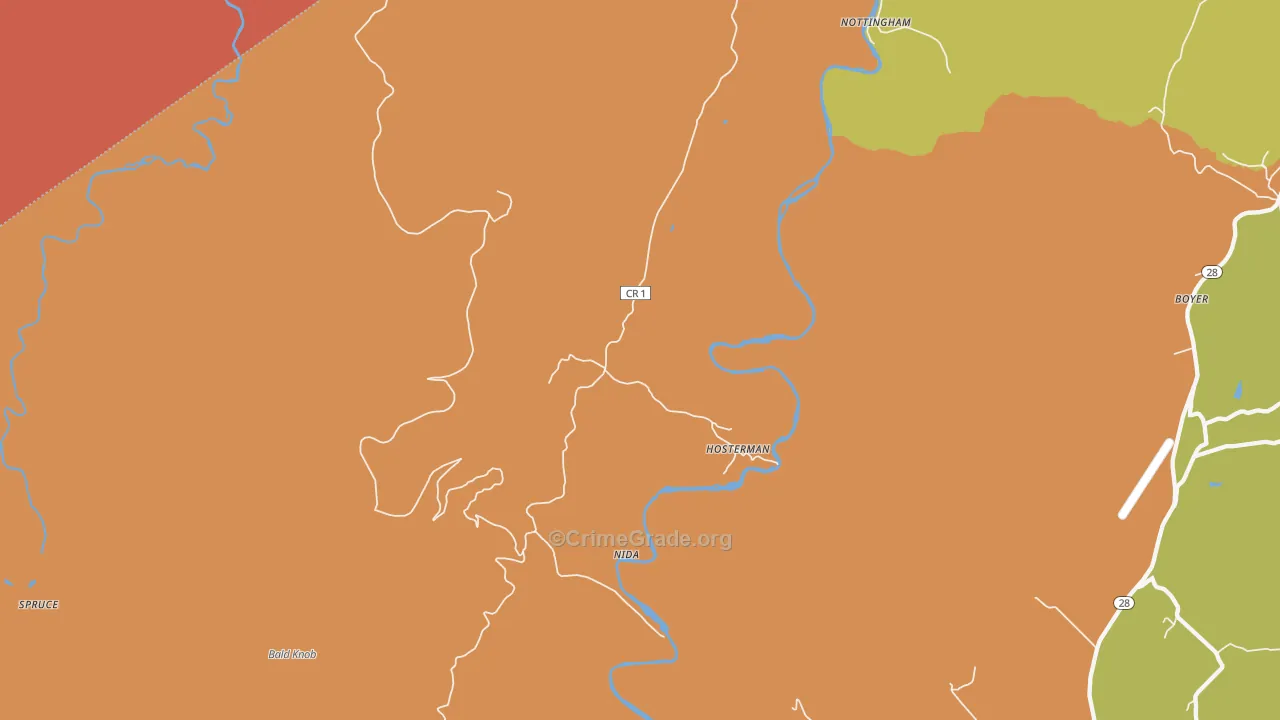 Hosterman, WV Map of Murder Rates