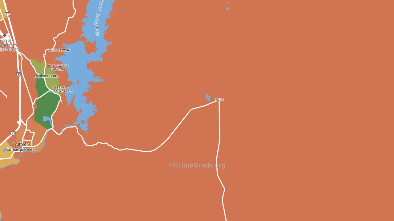 Hot Springs Landing, NM Map of Murder Rates