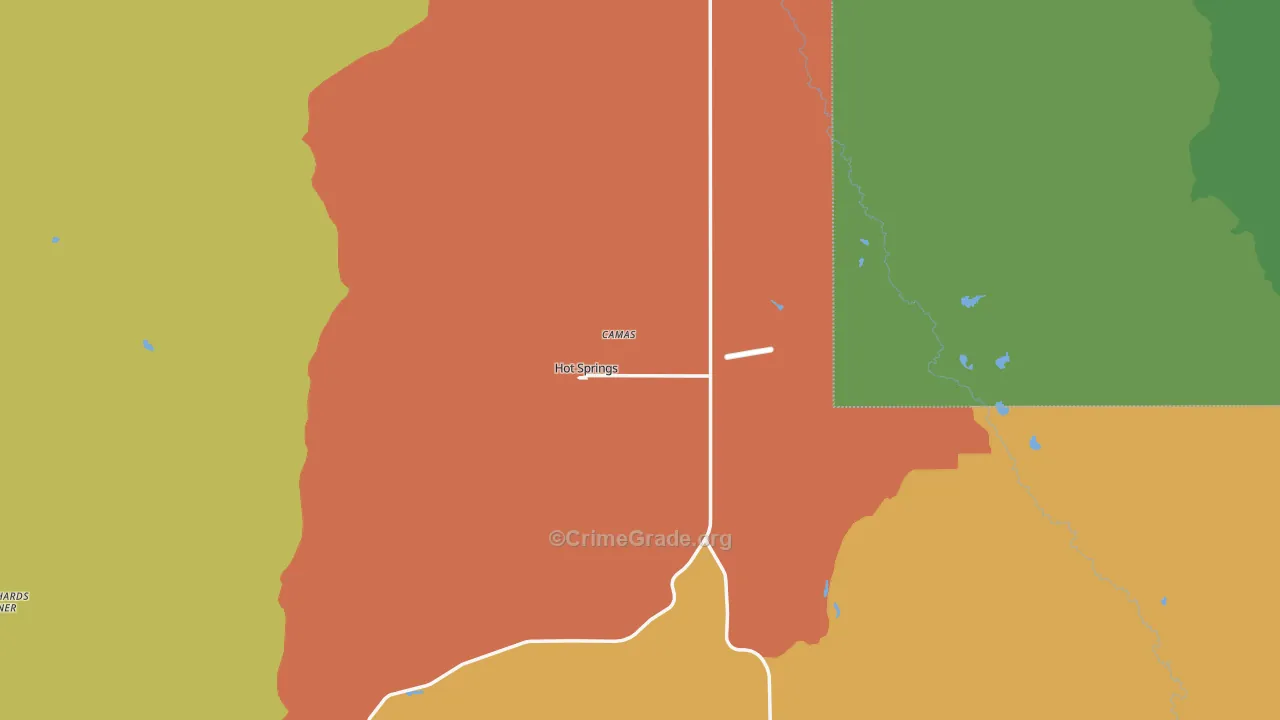Hot Springs, MT Map of Murder Rates
