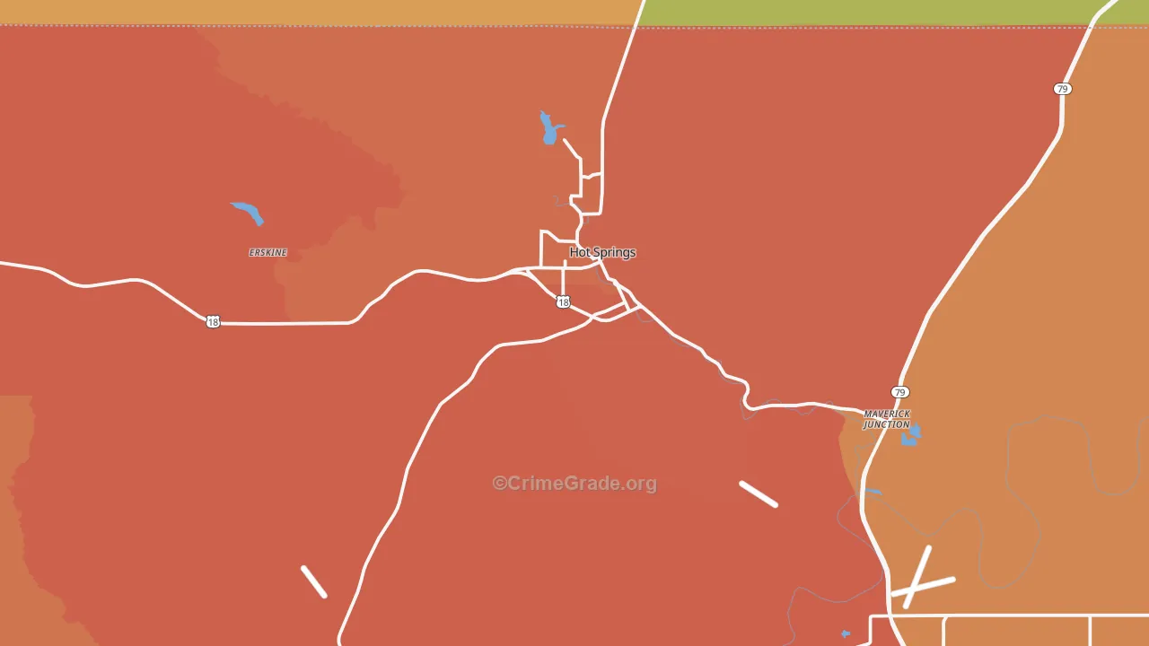 Hot Springs, SD Map of Murder Rates