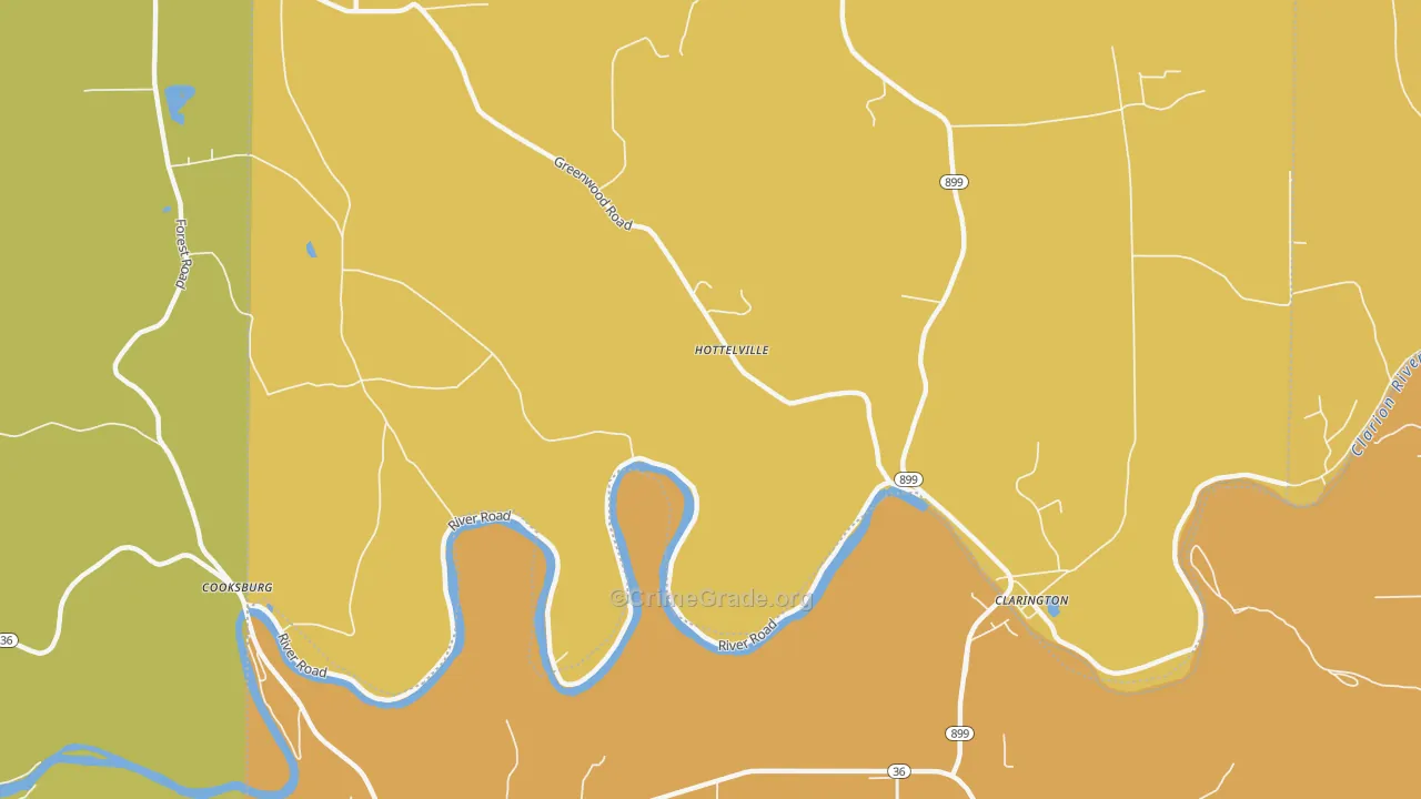 Hottelville, PA Map of Murder Rates