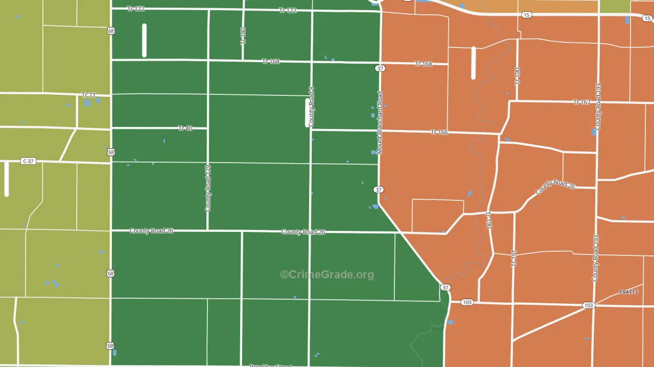 Houcktown, OH Map of Murder Rates