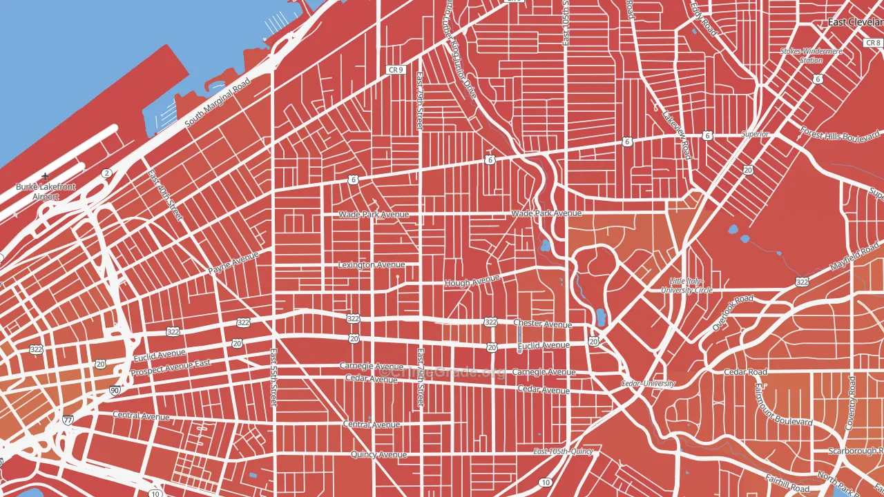 Hough, Cleveland, OH Map of Murder Rates