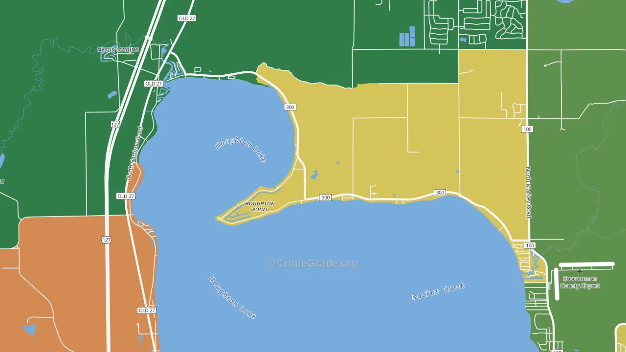 Houghton Point, MI Map of Murder Rates