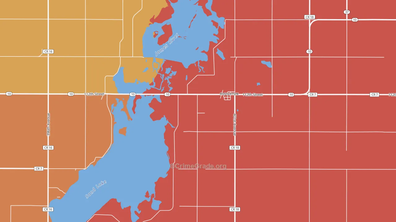 Houghton, SD Map of Murder Rates