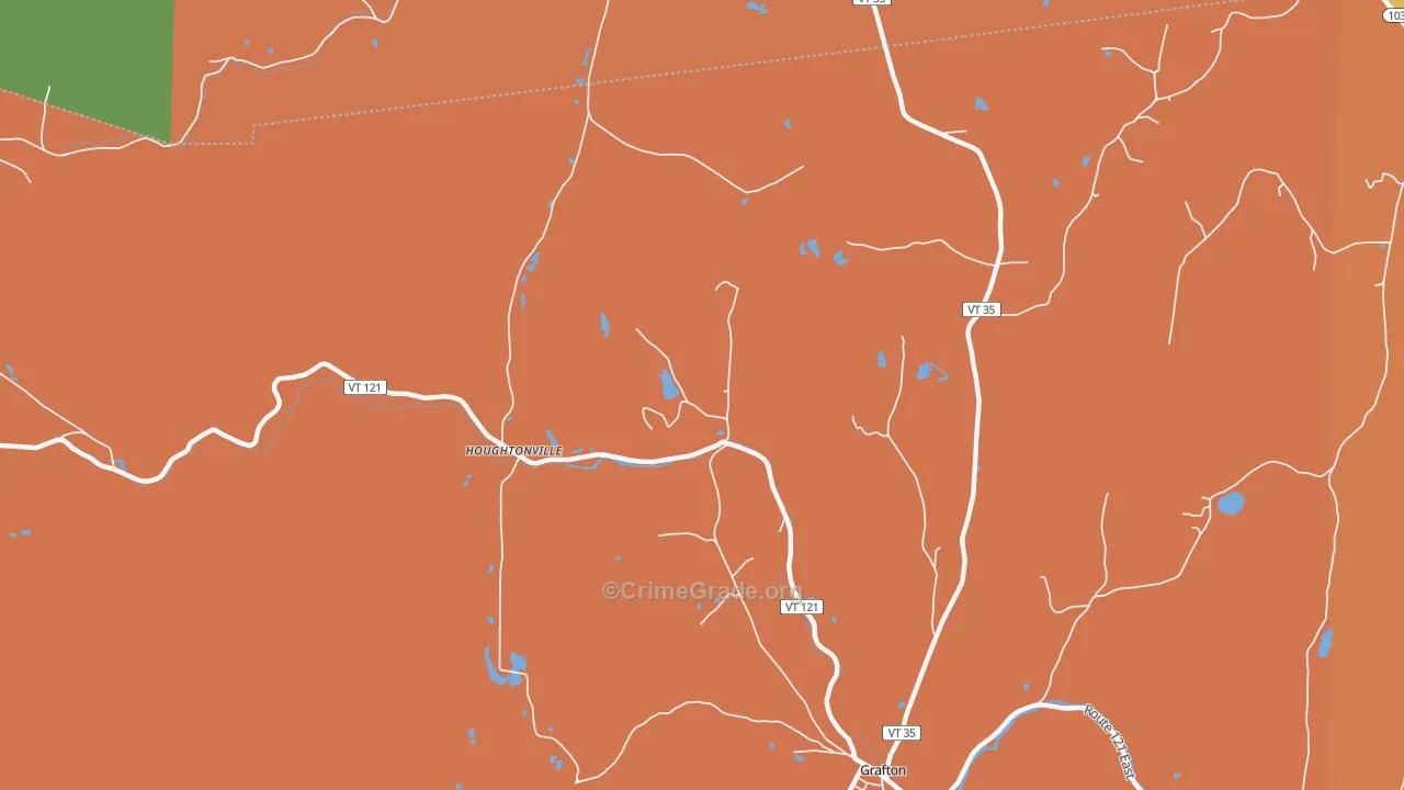 Houghtonville, VT Map of Murder Rates