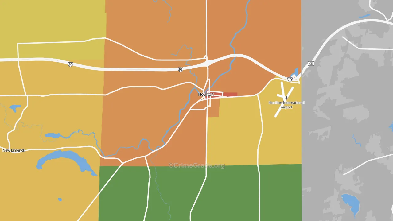 Houlton, ME Map of Murder Rates