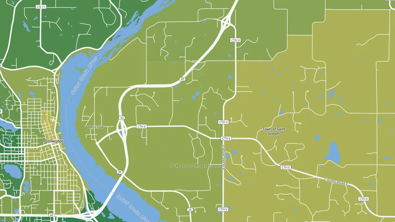 Houlton, WI Map of Murder Rates