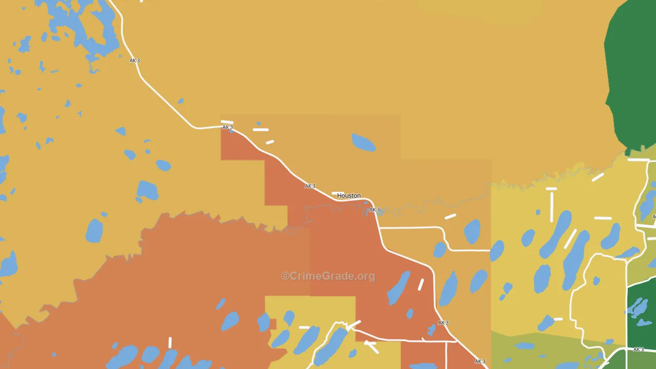Houston, AK Map of Murder Rates