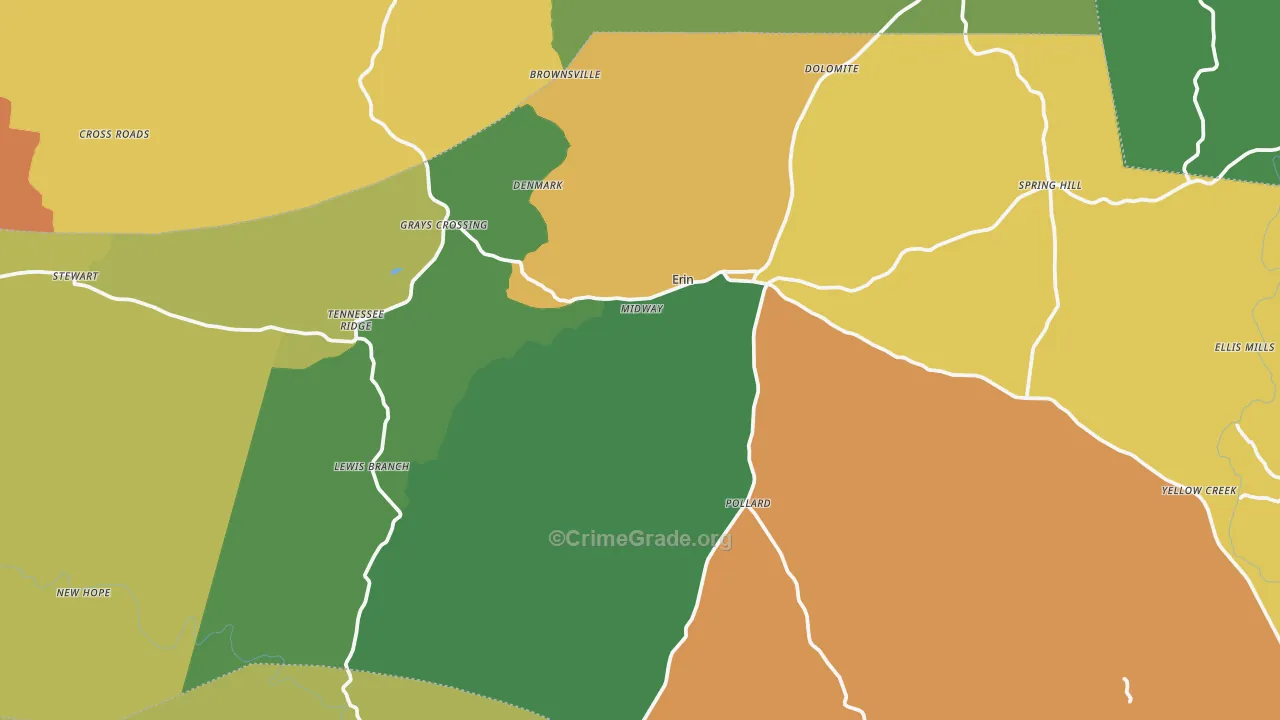 Houston County, TN Map of Murder Rates
