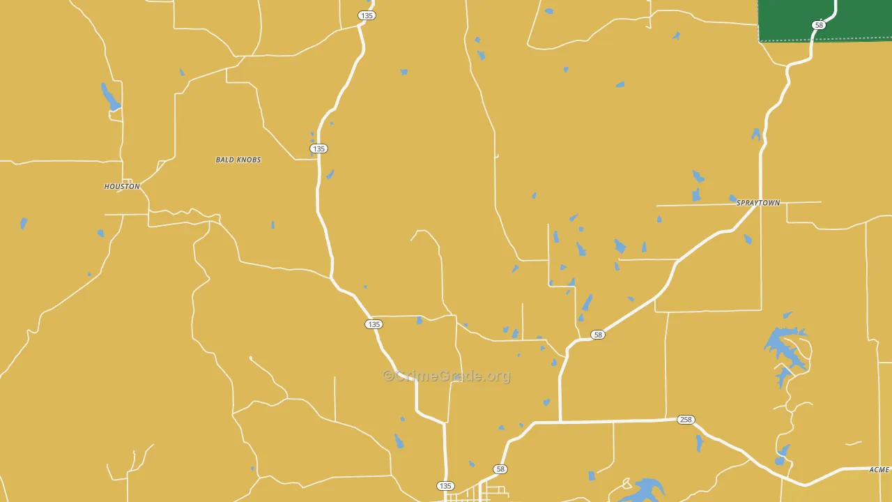 Houston, IN Map of Murder Rates