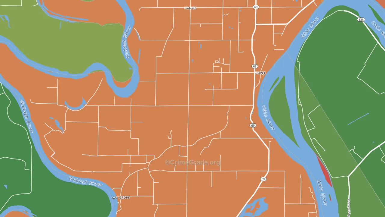 Hovey, IN Map of Murder Rates
