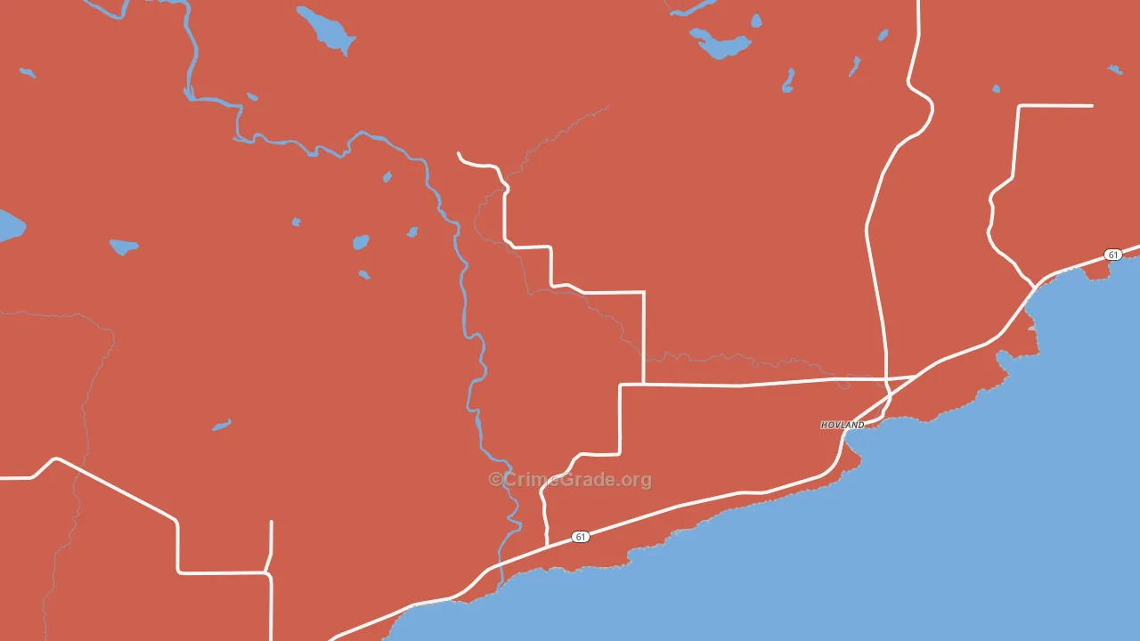 Hovland, MN Map of Murder Rates