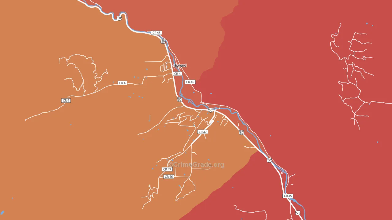 Howard, CO Map of Murder Rates