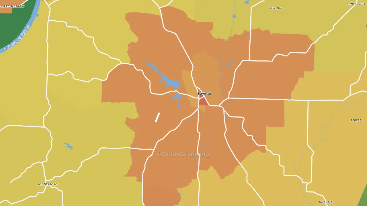 Howard County, MO Map of Murder Rates