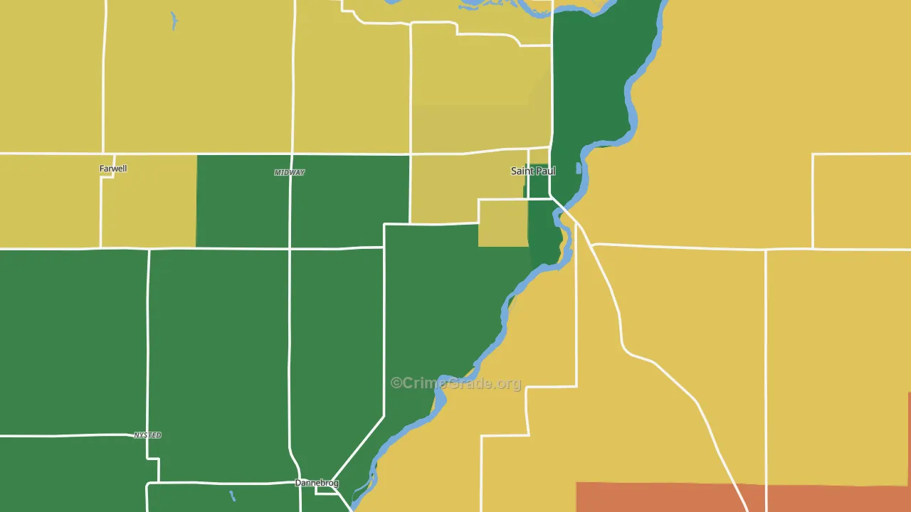 Howard County, NE Map of Murder Rates