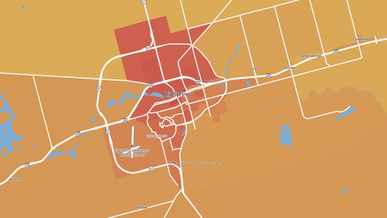 Howard County, TX Map of Murder Rates