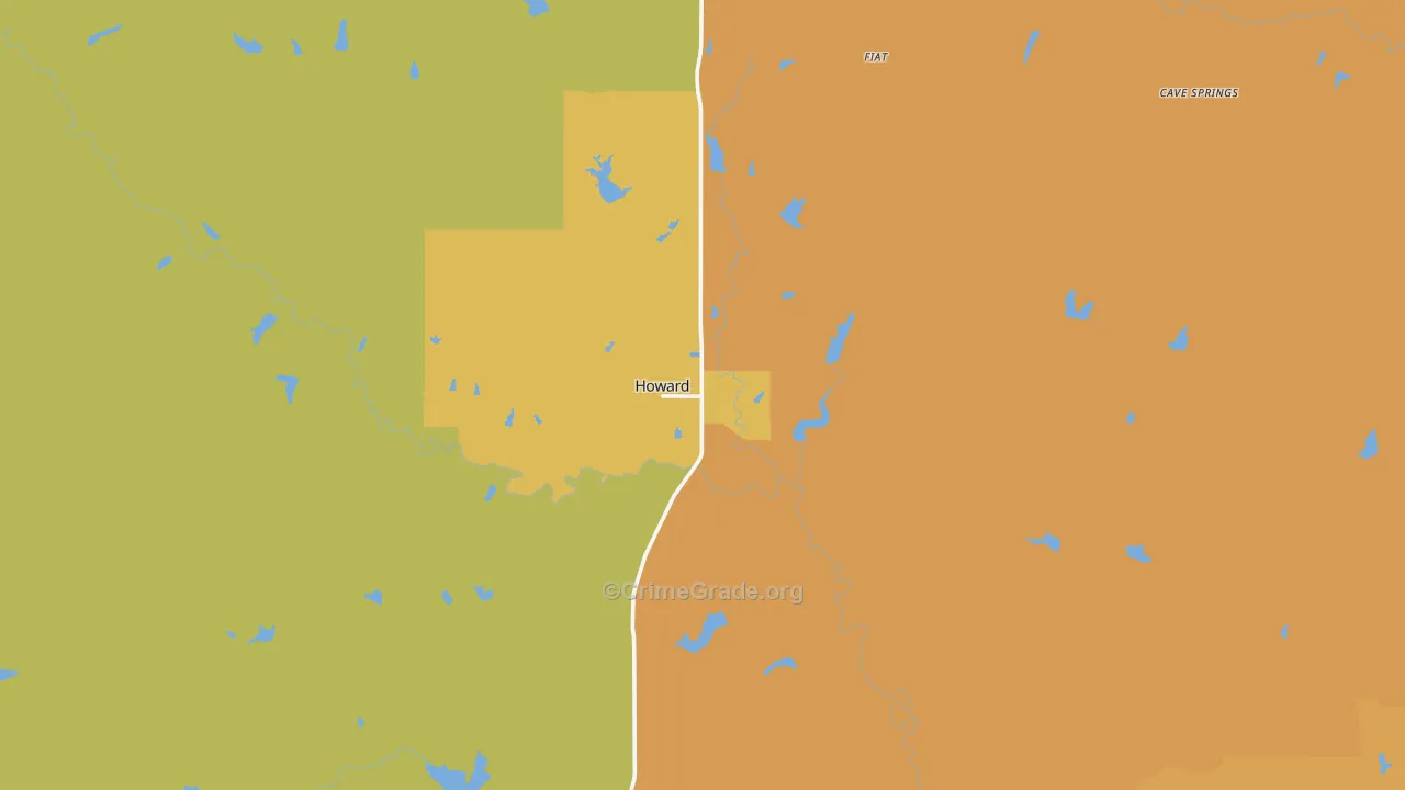 Howard, KS Map of Murder Rates