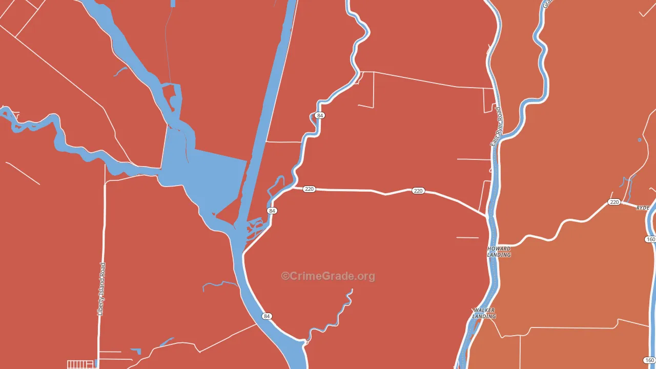 Howard Landing, CA Map of Murder Rates