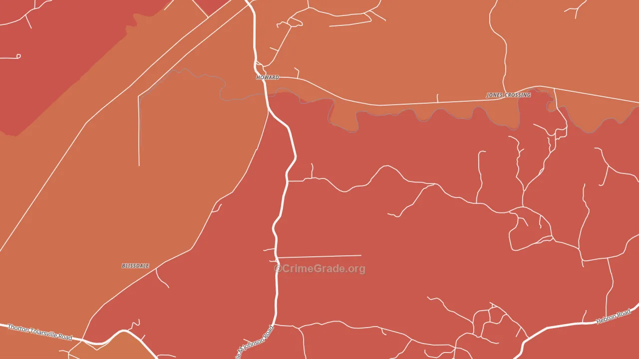 Howard, MS Map of Murder Rates