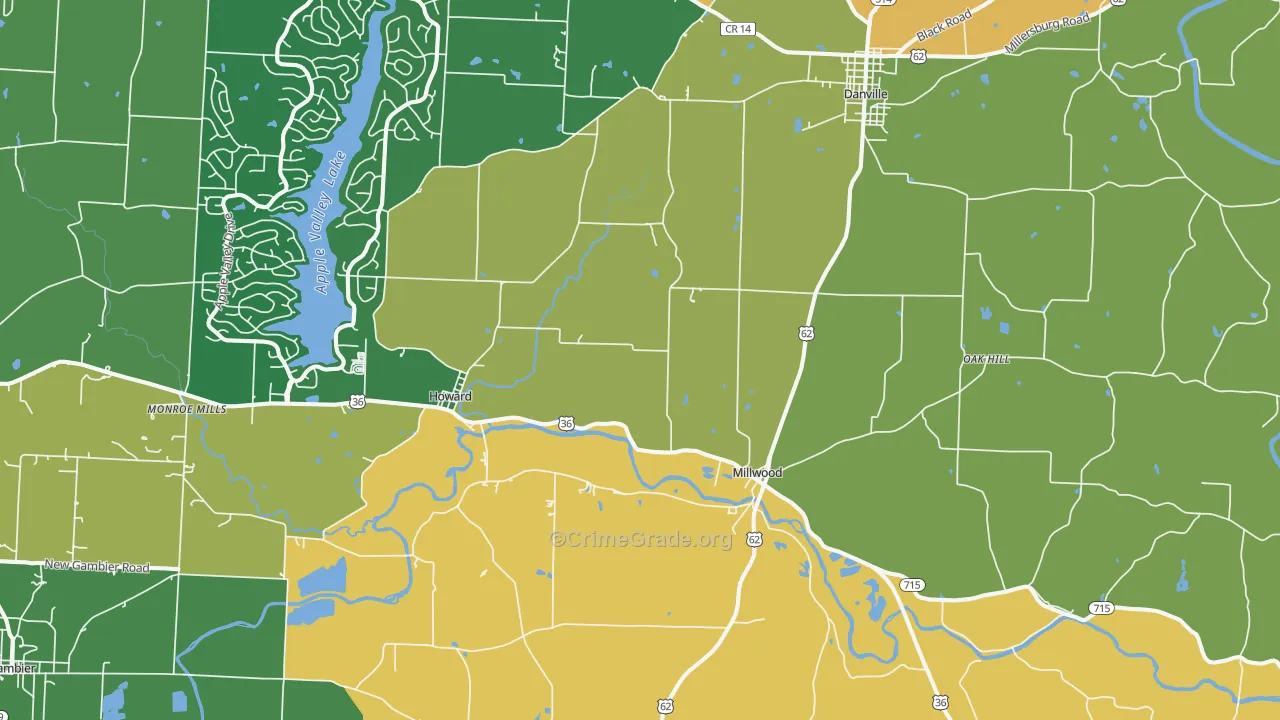Howard, OH Map of Murder Rates