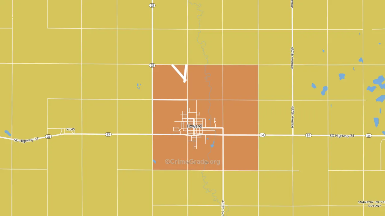 Howard, SD Map of Murder Rates