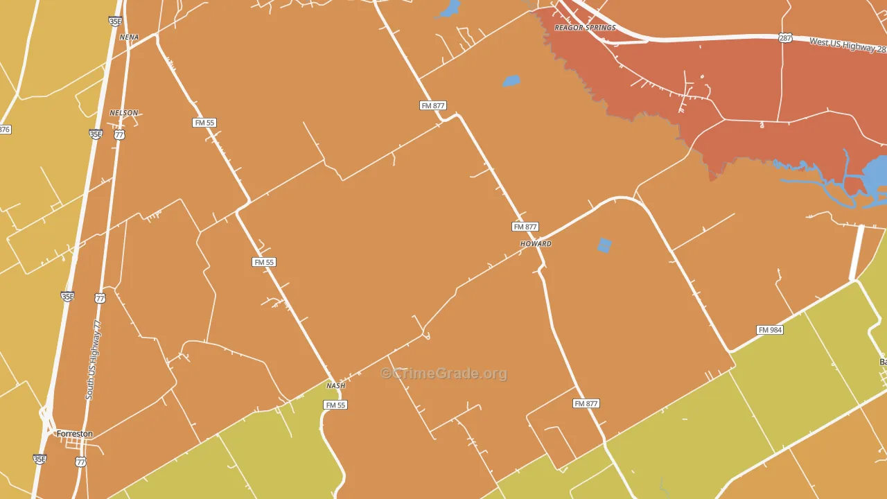 Howard, TX Map of Murder Rates