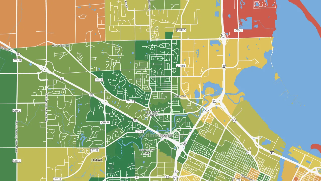 Howard, WI Map of Murder Rates