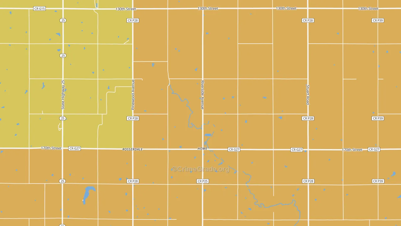 Howe, IA Map of Murder Rates