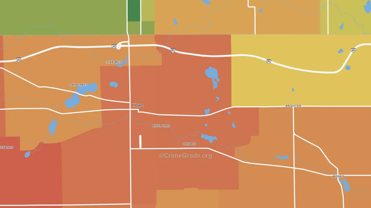 Howe, IN Map of Murder Rates