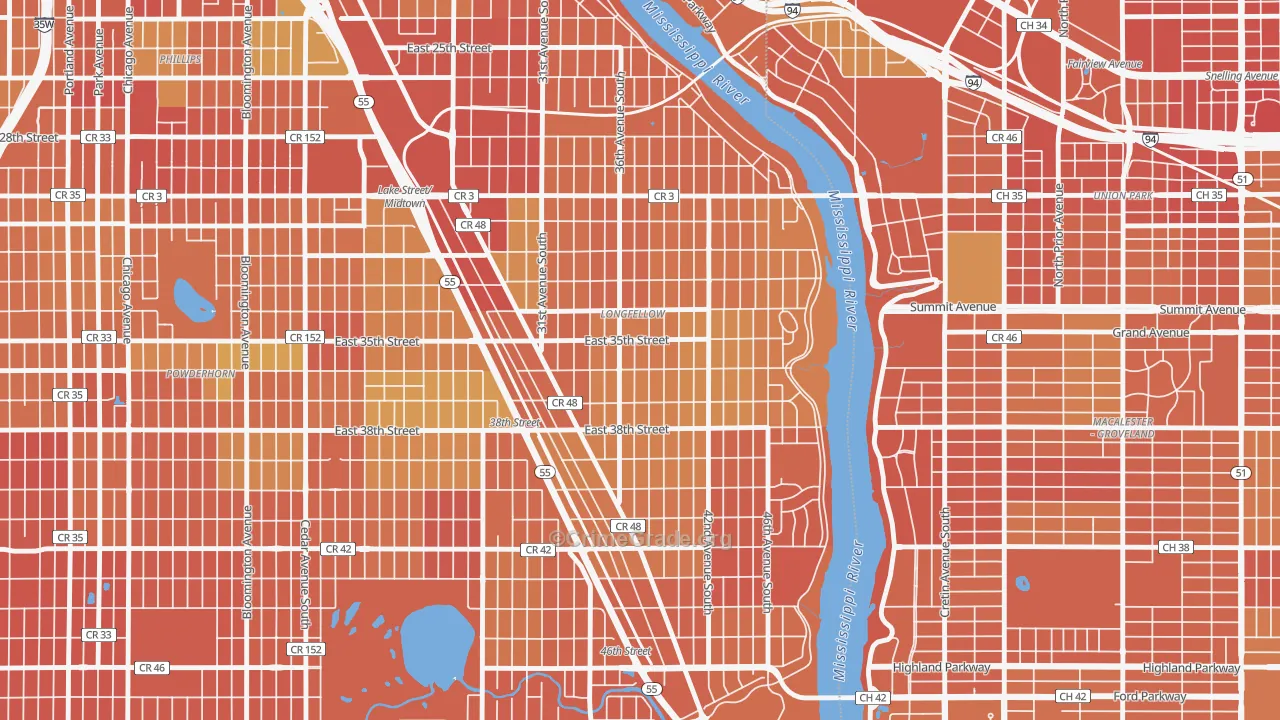 Howe, Minneapolis, MN Map of Murder Rates
