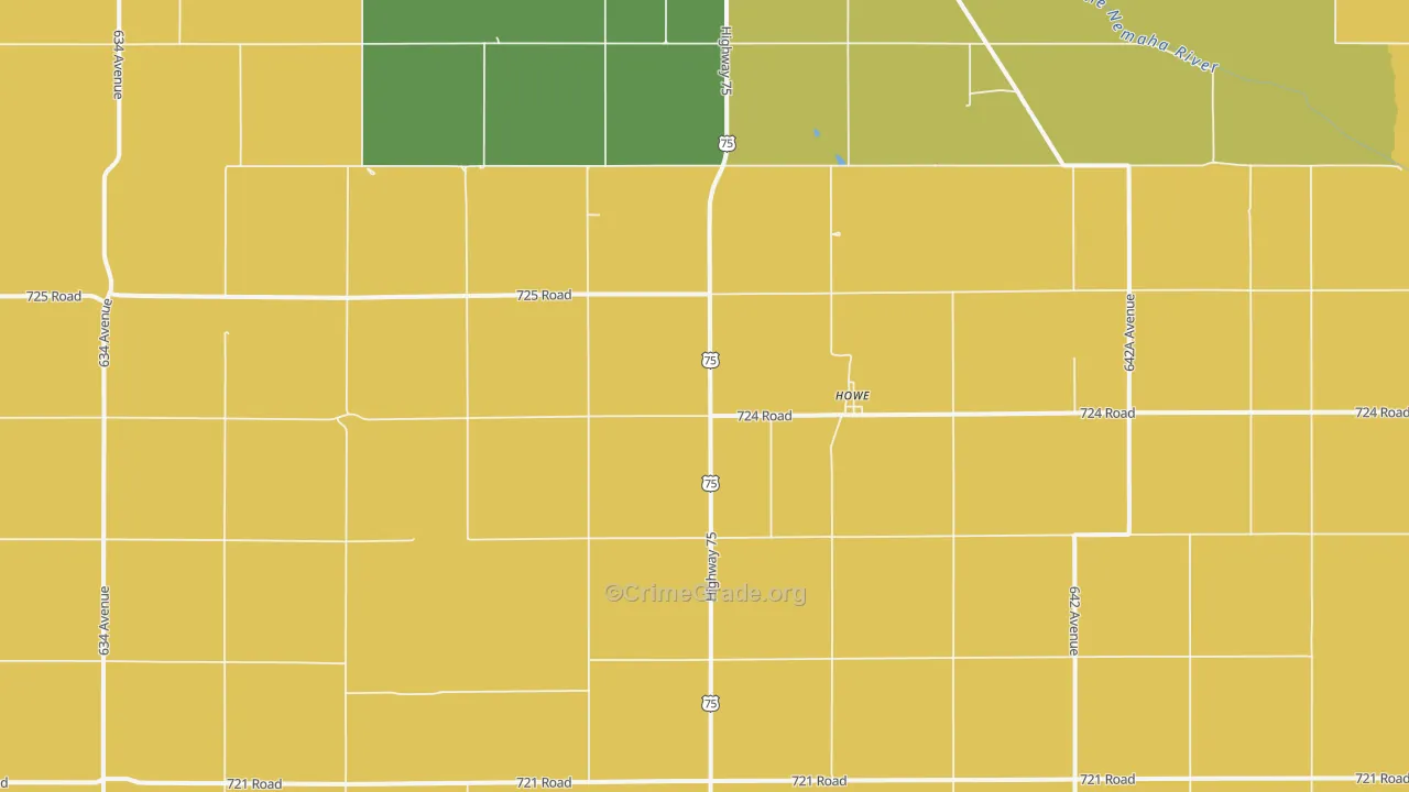 Howe, NE Map of Murder Rates