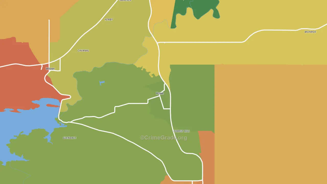 Howe, OK Map of Murder Rates