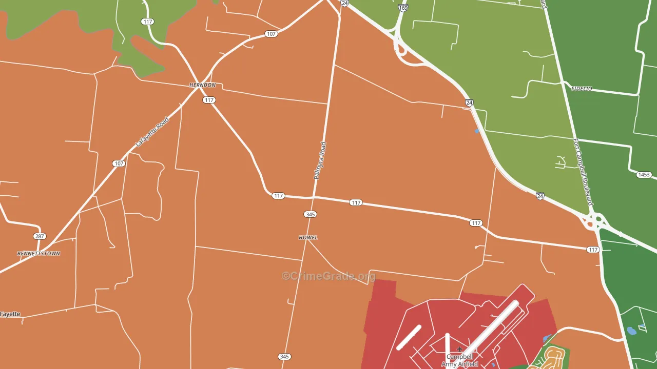 Howel, KY Map of Murder Rates