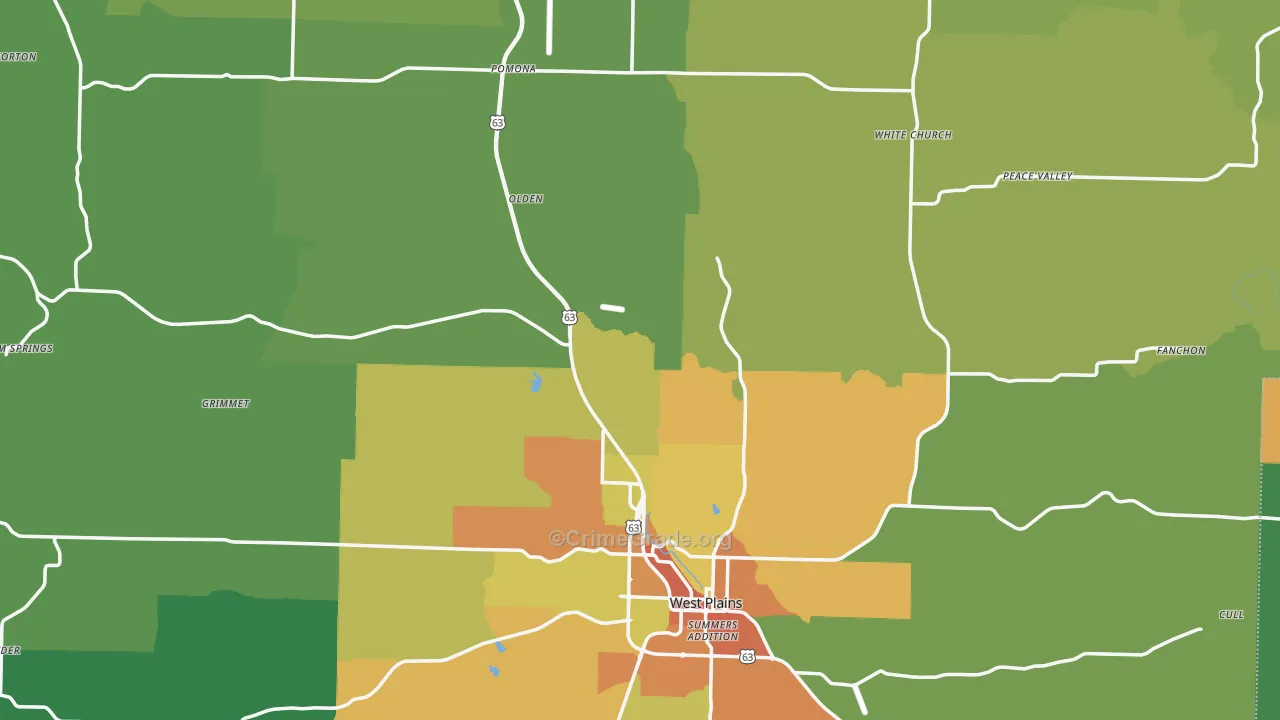 Howell County, MO Map of Murder Rates
