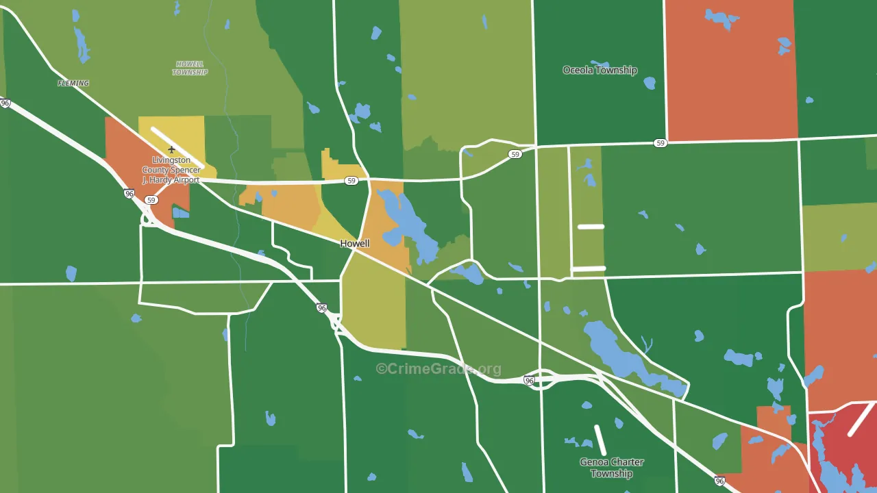 Howell, MI Map of Murder Rates