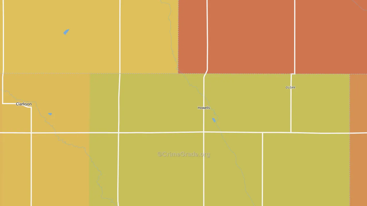 Howells, NE Map of Murder Rates